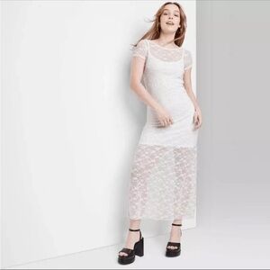 NWOT Wild fable Short Sleeve Maxi Dress White Lace XL
